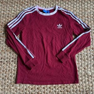 VINTAGE 90'S ADIDAS SWEATSHIRT SPELLOUT CREWNECK BURGUNDY